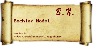 Bechler Noémi névjegykártya